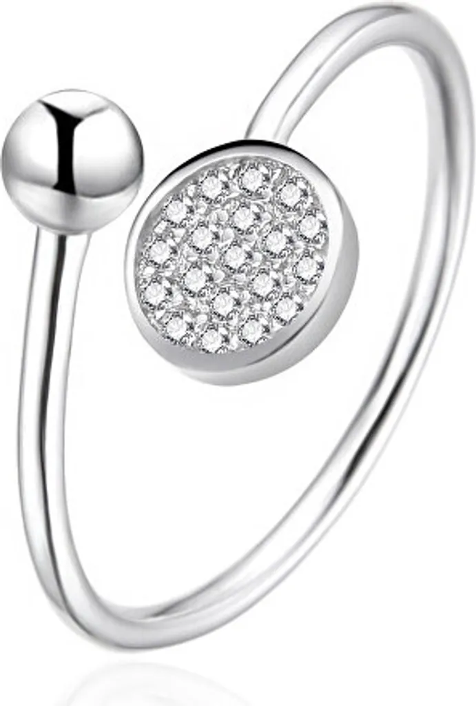 Anello Promessa Argento 925 Aperto AGT-R37W con Zirconi 52mm