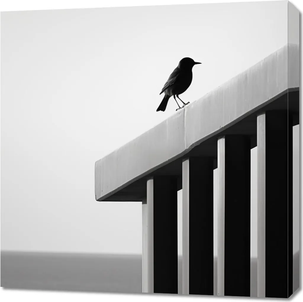 Image 70 x 70 cm Vide Solitaire - Décoration Murale Carrée Minimaliste