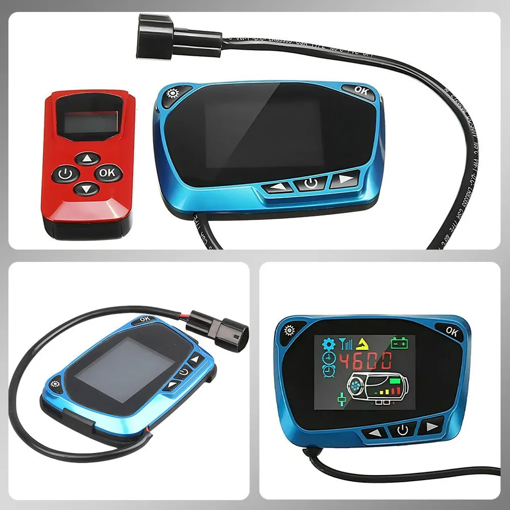 Chauffage d'appoint 12V/24V avec écran LCD et télécommande universelle - 12
