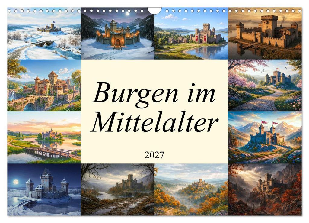 Burgen im Mittelalter (Wandkalender 2027 DIN A3 quer), CALVENDO Monatskalender