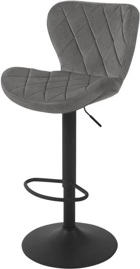 Tabouret de bar ergonomique gris foncé en cuir pivotant à 360°