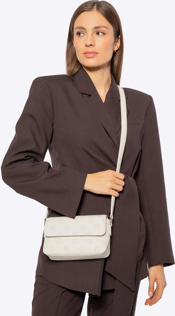 Sac à bandoulière Wittchen en cuir crème avec logo estampé élégant