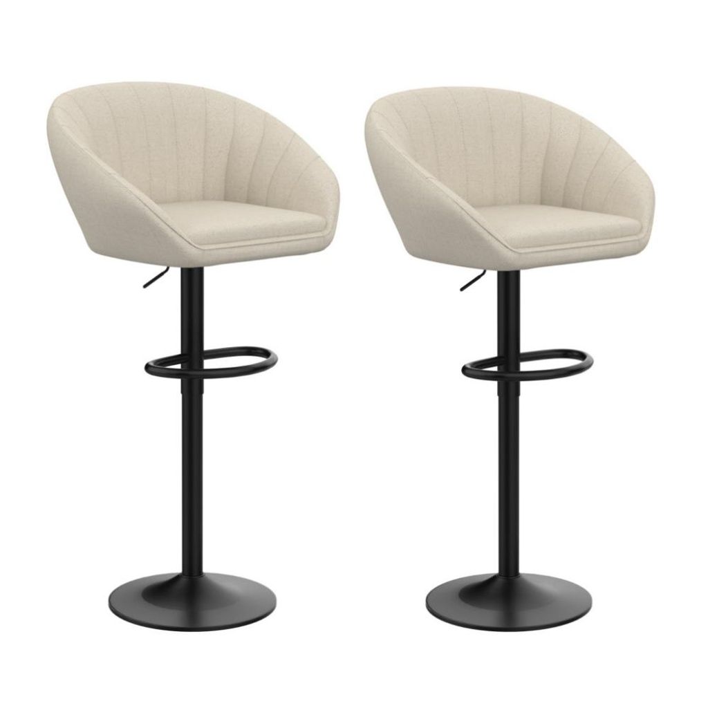 Tabouret de bar (lot de 2) Chaise de bar en lin Chaise de Image du produit 