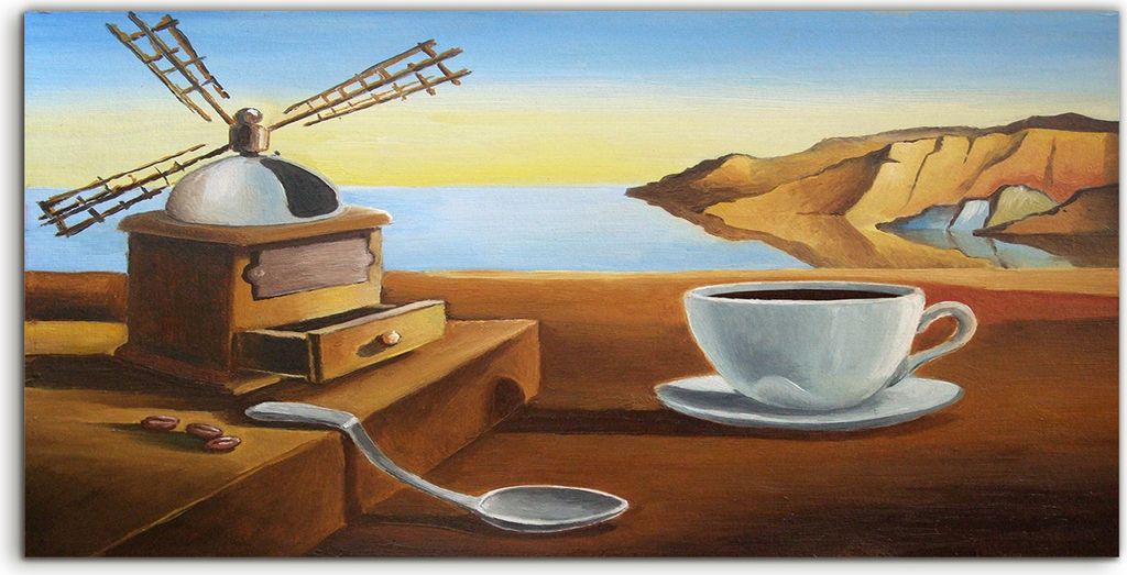 Coloray Canvas 140x70 Wandbild Leinwand Bilder Metaphysische Landschaft Dali