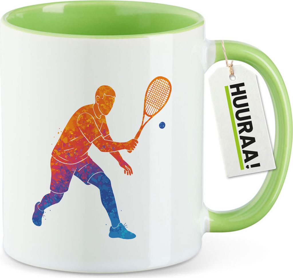 Huuraa Kaffeetasse Squash bunte Silhouette 330ml Grün Keramik Kaffeebecher Geschenkidee