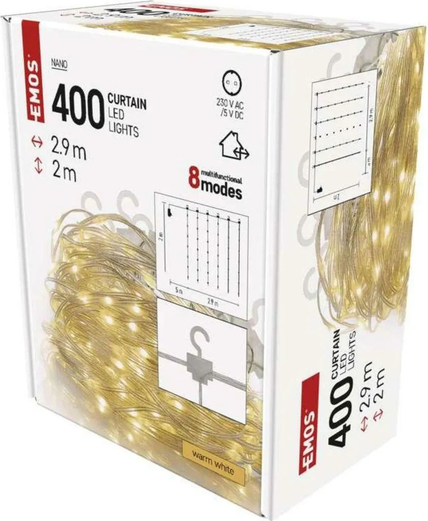 Illumination de Fenêtre Noël Rideau LED 2,9x2m Blanc Chaud EMOS - 14