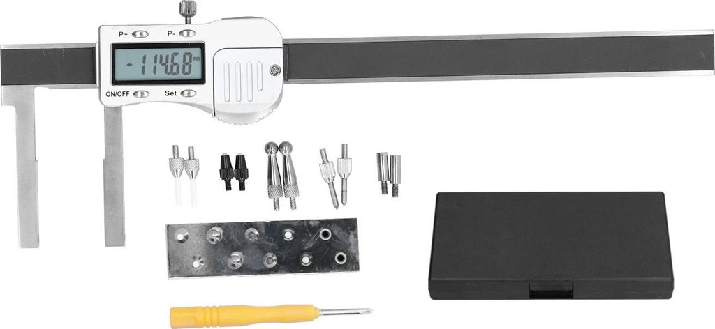 Elektronischer digitaler Messschieber zur Messung von Innen- und Außendurchmessern, Edelstahl, 0–150 mm