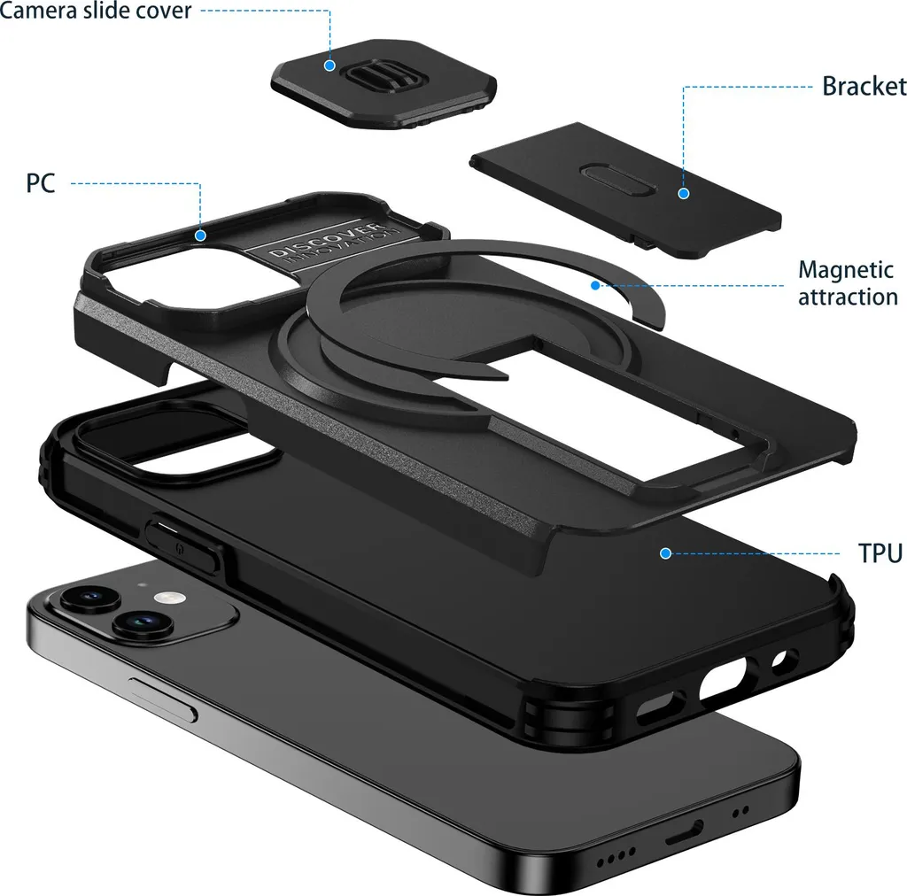 GUAGUA Custodia per iPhone 13 Mini [Compatibile con MagSafe] Magnetica