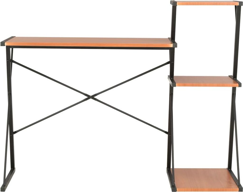 vidaXL Schreibtisch mit Regal Schwarz und Braun 116×50×93 Produktbild 