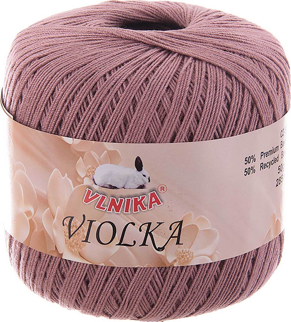 Häkelgarn Violka 50g Baumwolle tlw. recycled Klassikgarn Filetgarn unifarben