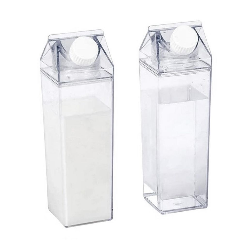 2x Kunststoff Milchflasche 500 ml Transparent Produktbild 