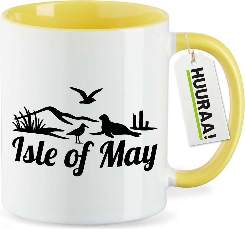 Huuraa Kaffeetasse Isle of May Vereinigtes Königreich 330ml Gelb Keramik Kaffeebecher Geschenkidee