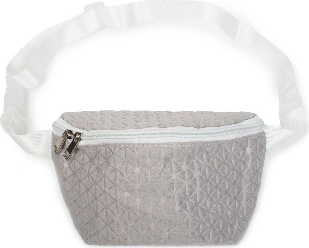 styleBREAKER Damen Bauchtasche geometrisches Muster geprägte Optik, Reißverschluss, Gürteltasche, Hüfttasche 02012253