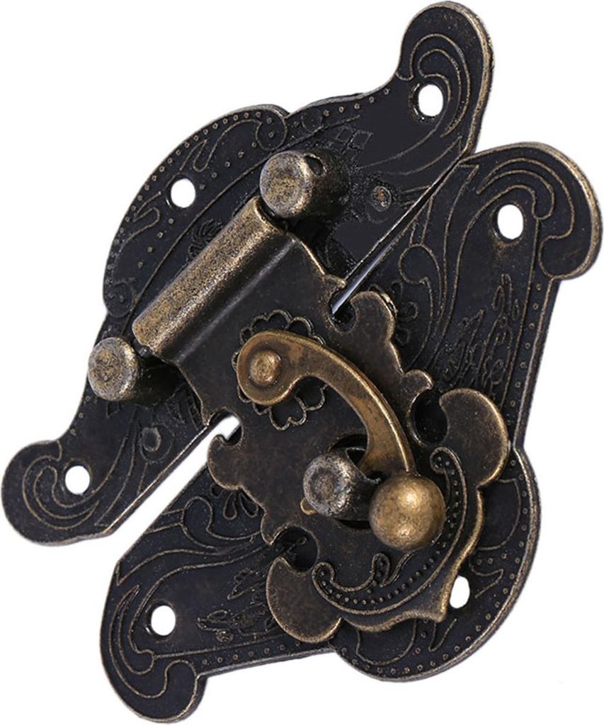 Antike Retro Vintage dekorative Verriegelung Hasp Pad Chest Lock Plate für hölzerne Schmuck-Box L