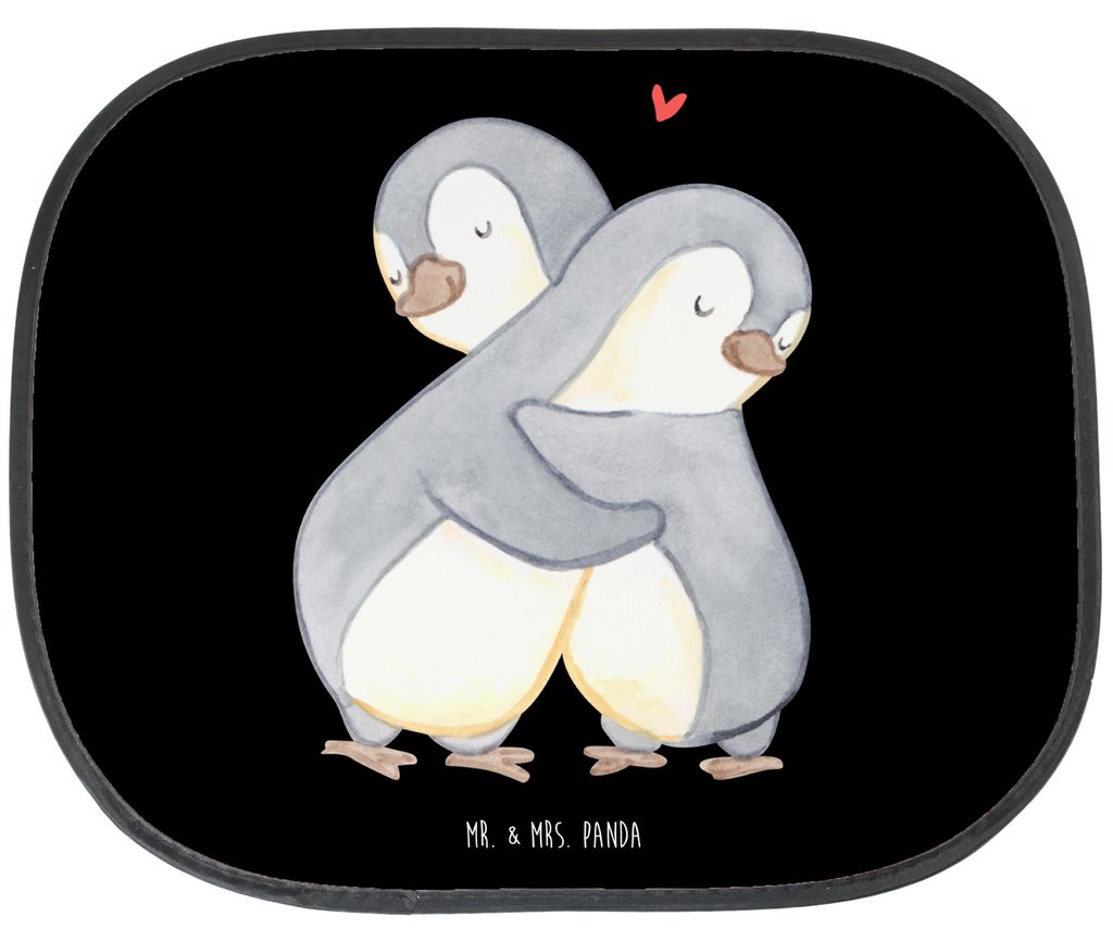 Mr. & Mrs. Panda Autosonnenschutz Pinguine Kuscheln - Schwarz - Geschenk, Hochzeitstag, Valentinstag, Freundin, Sonnenschutz Auto, für Frauen, sau...