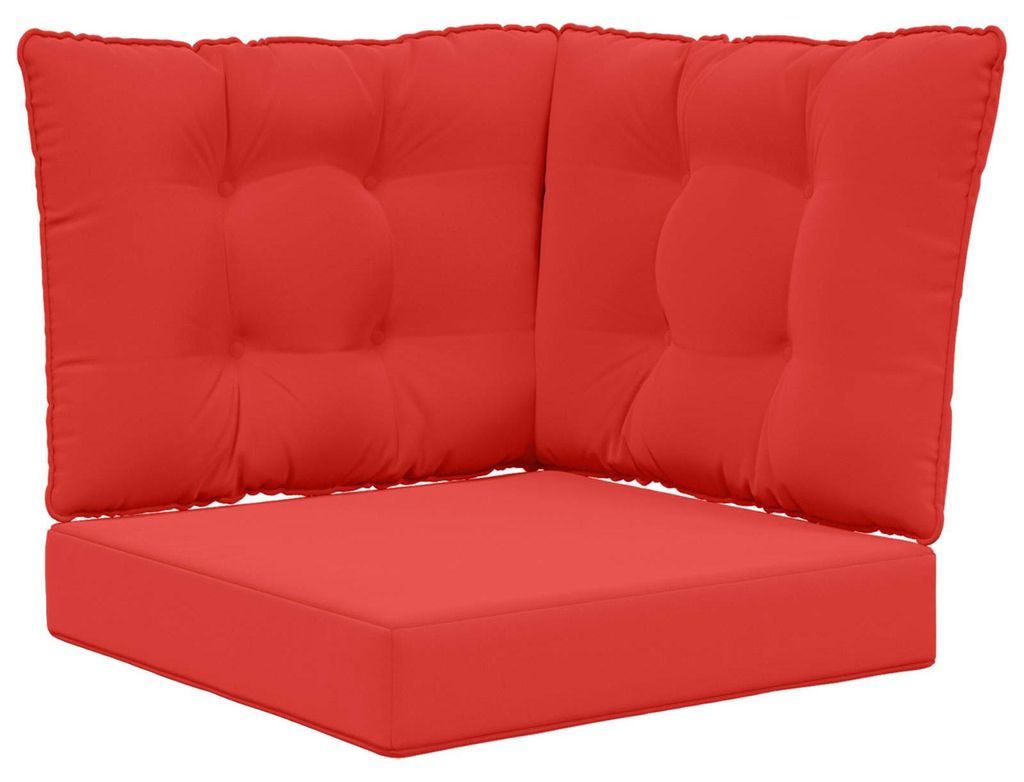 Hochwertigen Möbel Sofakissen für draußen modern - robust und langlebig - 3 pcs Rot Polyester - Gartenmöbelauflagen GermanyMöbel532191