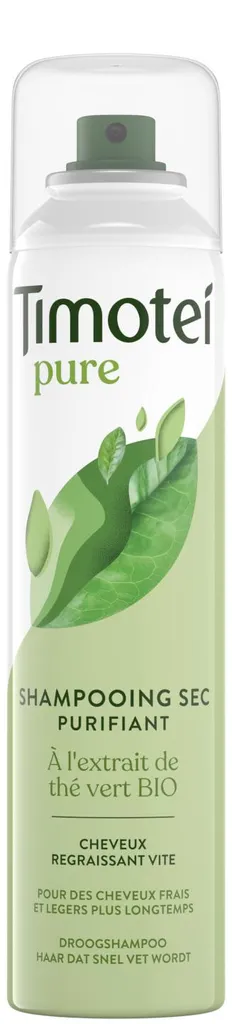 Shampoing Sec Timotei 245 ml au Thé Vert Bio Formule Légère et Fraîche
