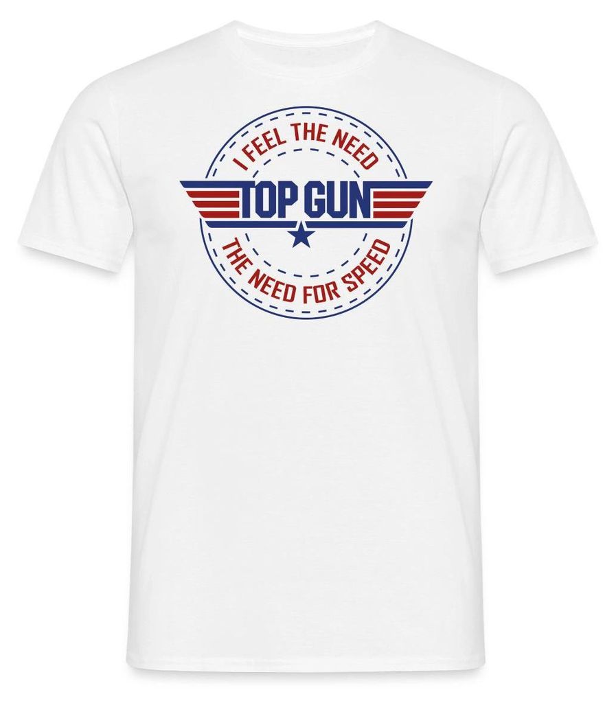 Spreadshirt Top Gun I Feel The Need For Speed Männer T-Shirt, 4XL, Weiß