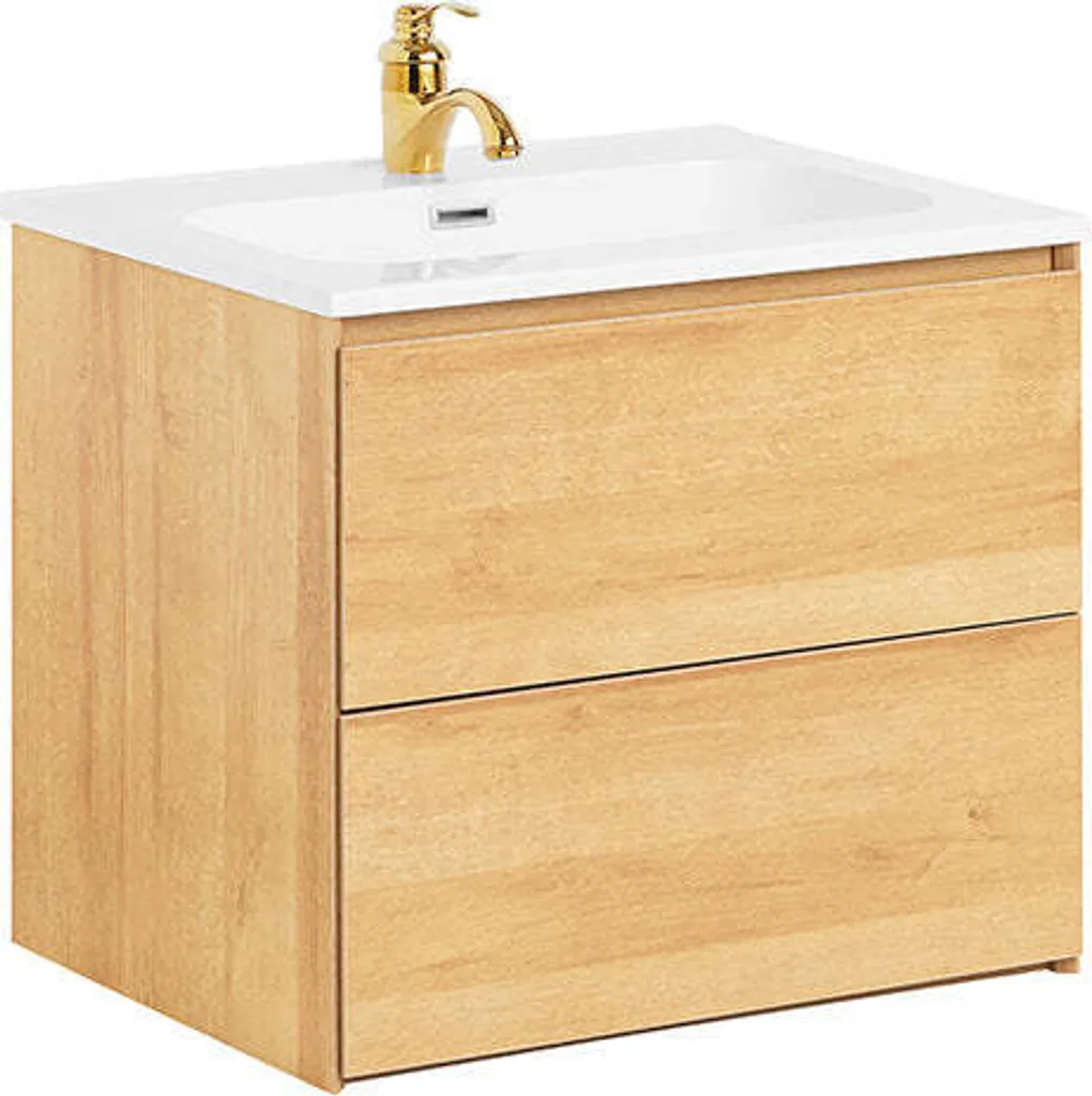 Meuble-lavabo Rootz 61 cm suspendu pour rangement salle de bains moderne
