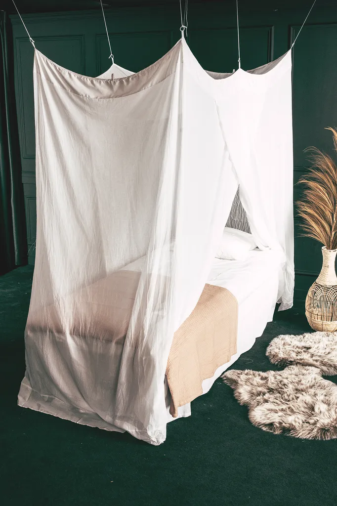 Moustiquaire de lit 1 personne Deconet Classic Solo blanche en coton