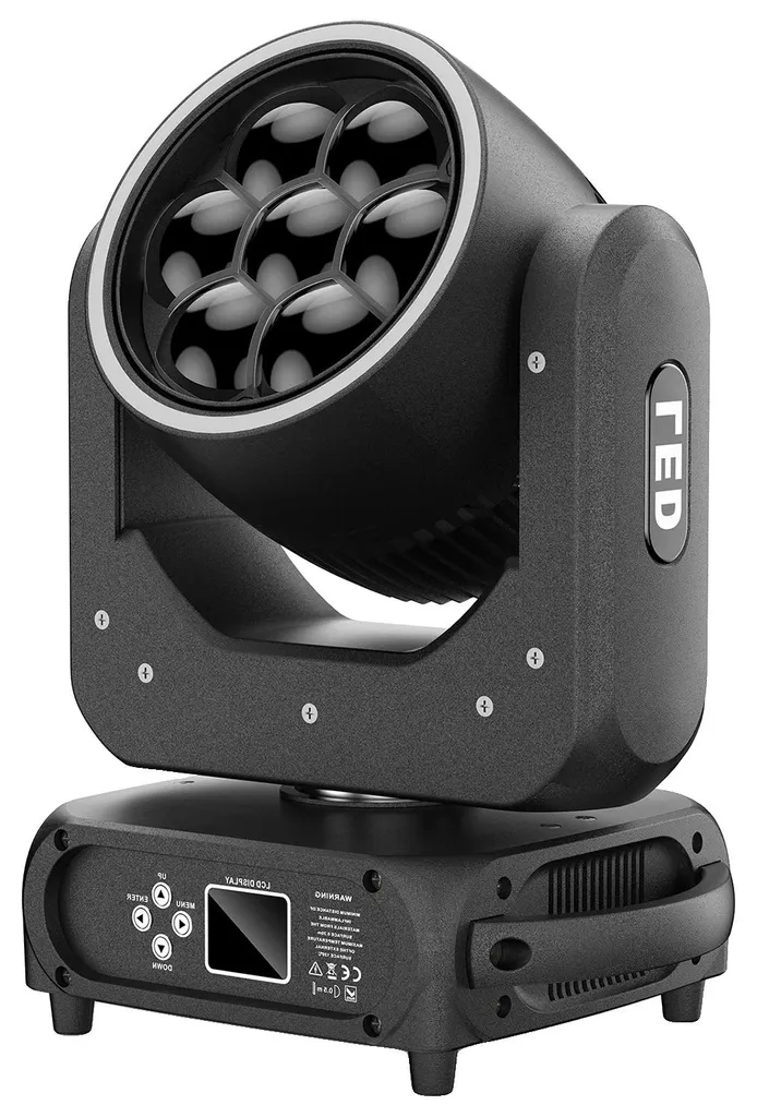 Projecteur de scène compact Lyre LED Noir RGBW prêt à brancher en EU