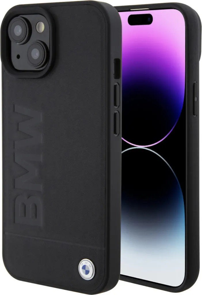Bmw Bmhcp15Ssllbk Iphone 15 / 14 / 13 6.1 Czarny / Pelle Nera Timbro a Caldo