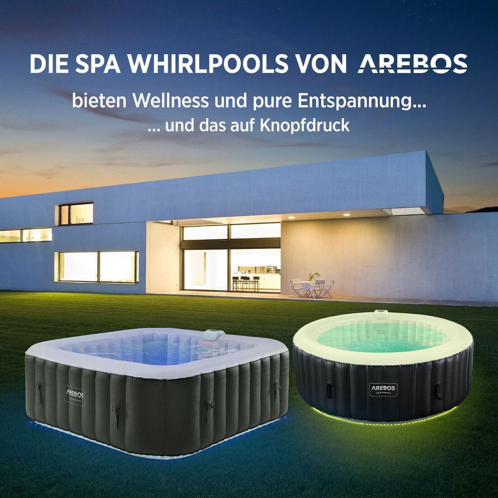 AREBOS Spa vířivka 2400 W, automaticky nafukovací, vnitřní Obrázek produktu 5