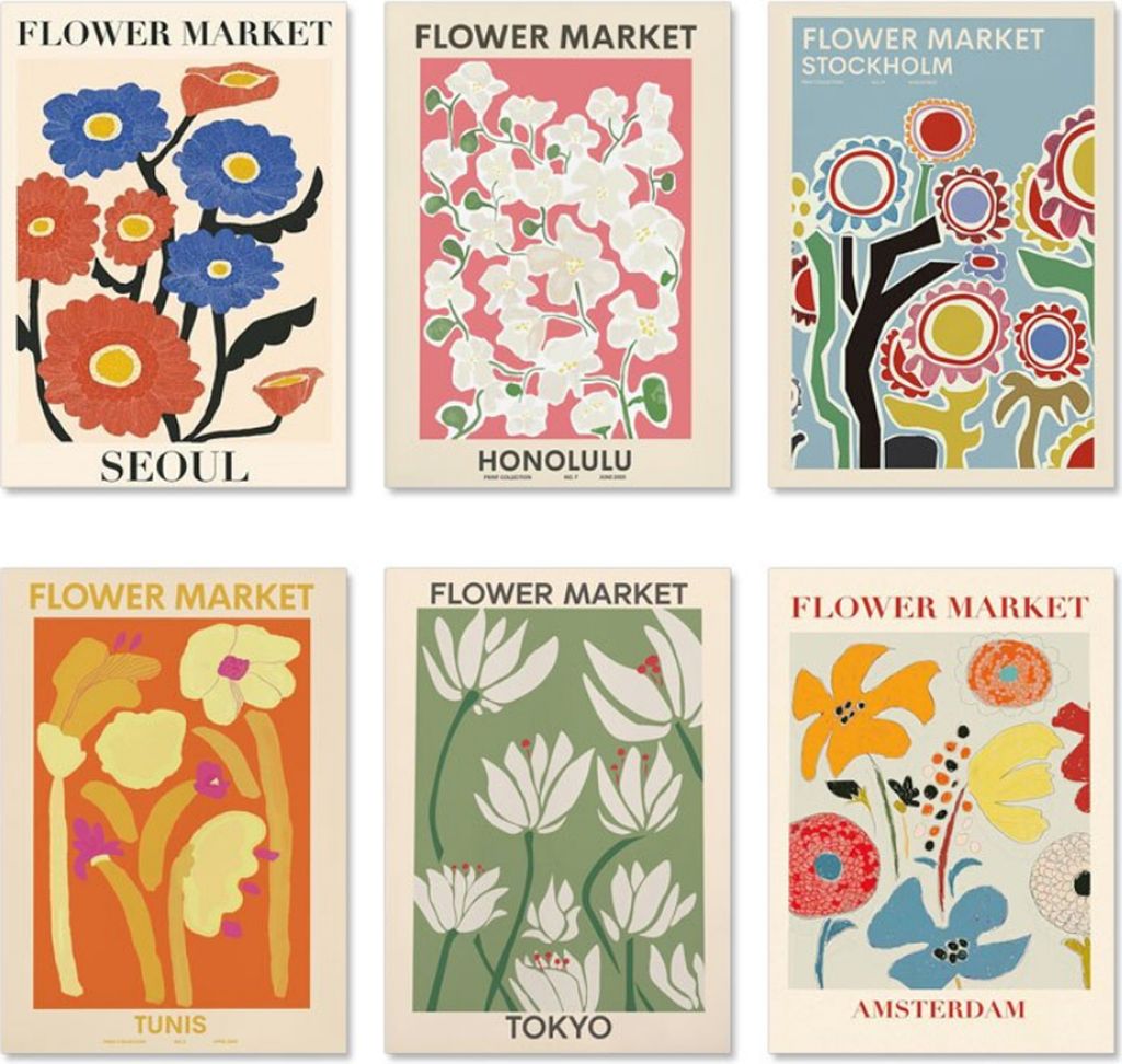 TPFLiving Kunstdruck LW-1201 (OHNE RAHMEN) Poster - Leinwand - Wandbild - Hochauflösender Giclée-Druck, langlebig und hochwertig - Blumen, Floral...