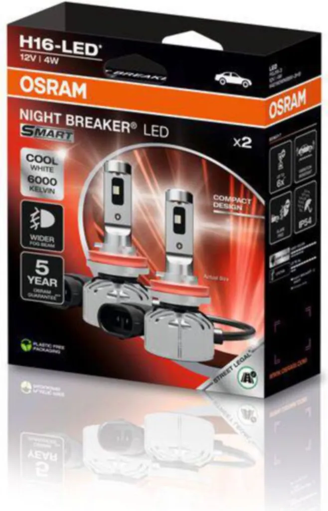 OSRAM NIGHT BREAKER LED SMART conforme a StVZO LED H16 (confezione da 2) - 8