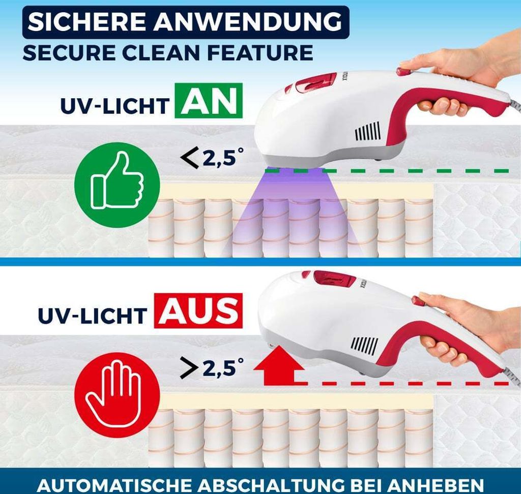 CLEANmaxx Milben Hand-Staubsauger vernichtet 99 Prozent Produktbild 7