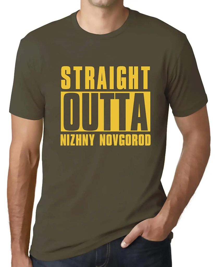 Herren Grafik T-Shirt Direkt aus Nischni Nowgorod – Straight Outta Nizhny Novgorod – Öko-Verantwortlich Vintage Jahrgang Kurzarm Lustige Druck