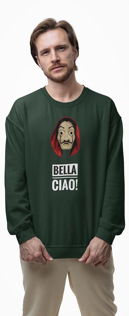 D&B Design Uni Pullover SWMO00004 Money Heist Waldgrün-Größe L
