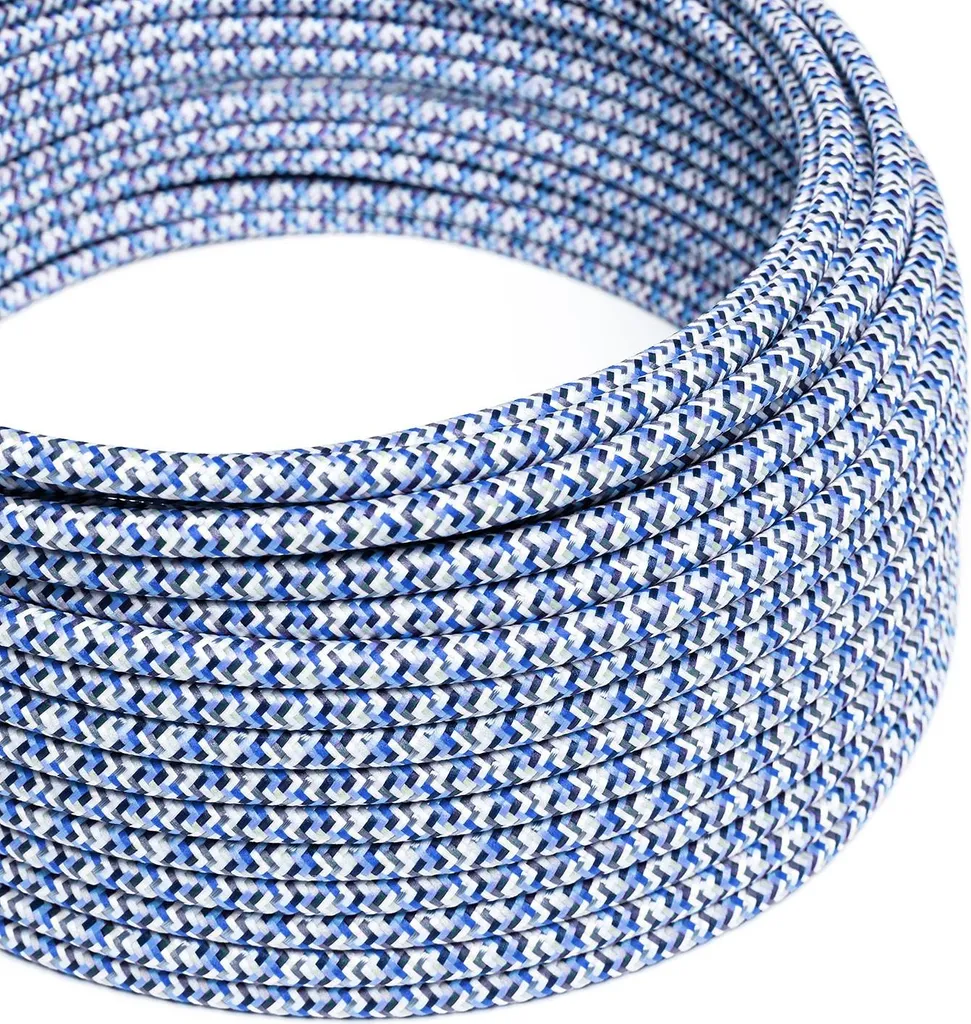 Câble Textile Turquoise Pixel RX03 Creative-Cables 2x0,75mm2 de 10m