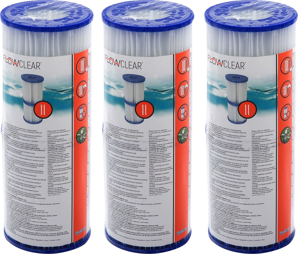 Bestway 58094 Filterkartusche Gr. II - 6er Pack - für Pool Pumpen