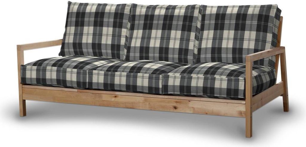 Dekoria Bezug für Lillberg 3-Sitzer Sofa, schwarz- weiss, Sofahusse, Lillberg 3-Sitzer