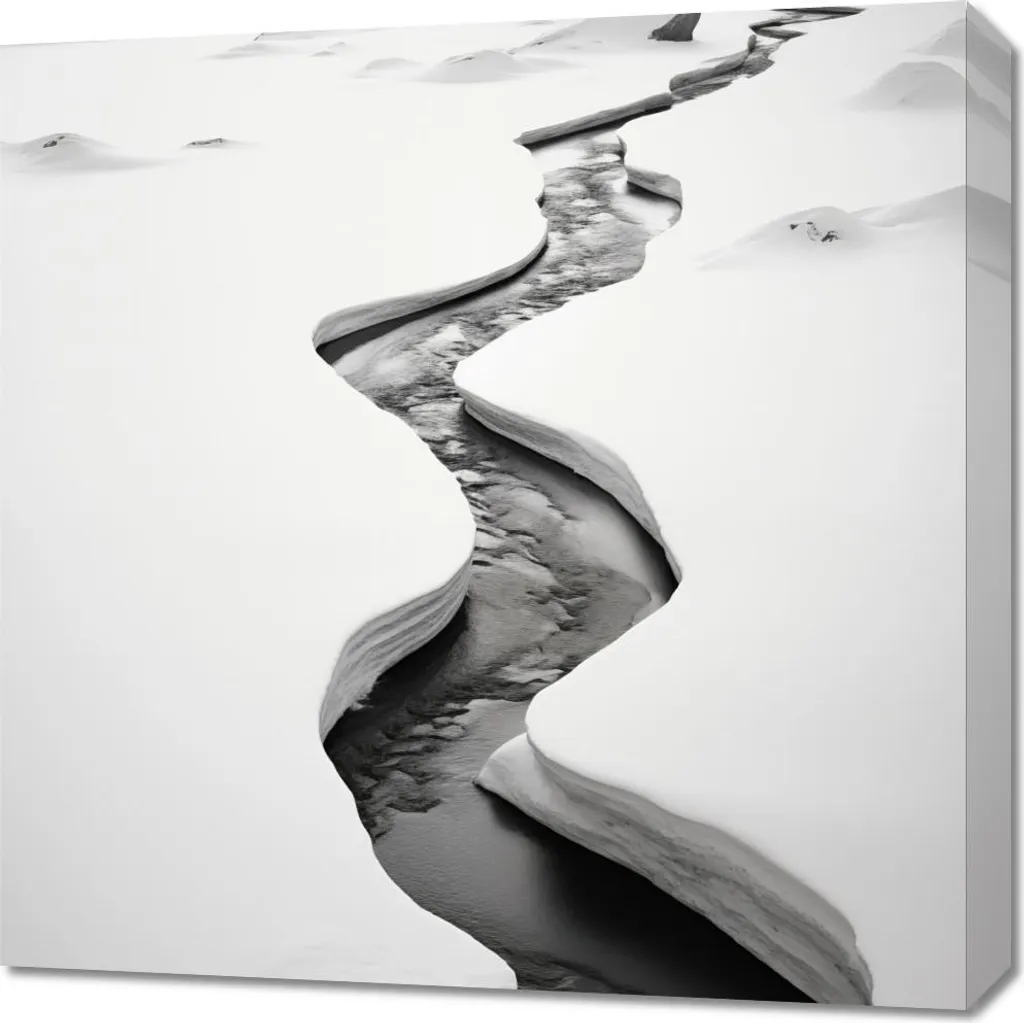 Arredamento Moderno Quadro 60x60 Fessure del Gelo - Design Unico