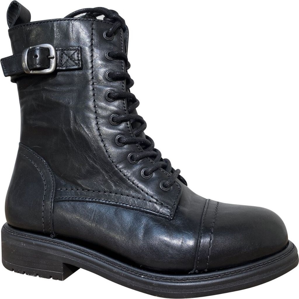 John Doe - Jackie Damen High Heel Motorradstiefel Schwarz 38