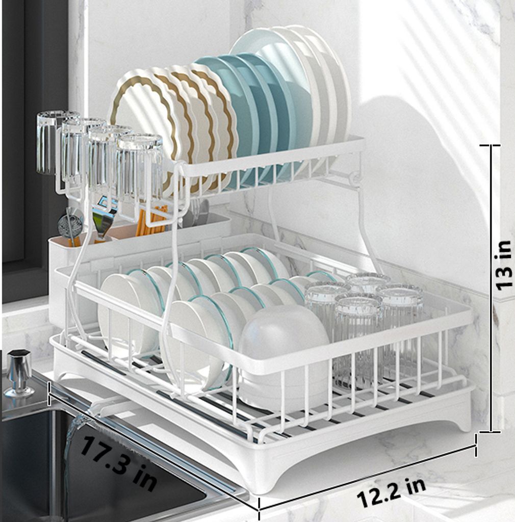 Égouttoir Pour Comptoir De Cuisine, égouttoir à Vaisselle De Grande Capacité, égouttoir à Vaisselle Peu Encombrant, Organisateur De Comptoir De Cuisine (couleur : Noir, Taille : 43 X 27 X 33,5 Cm