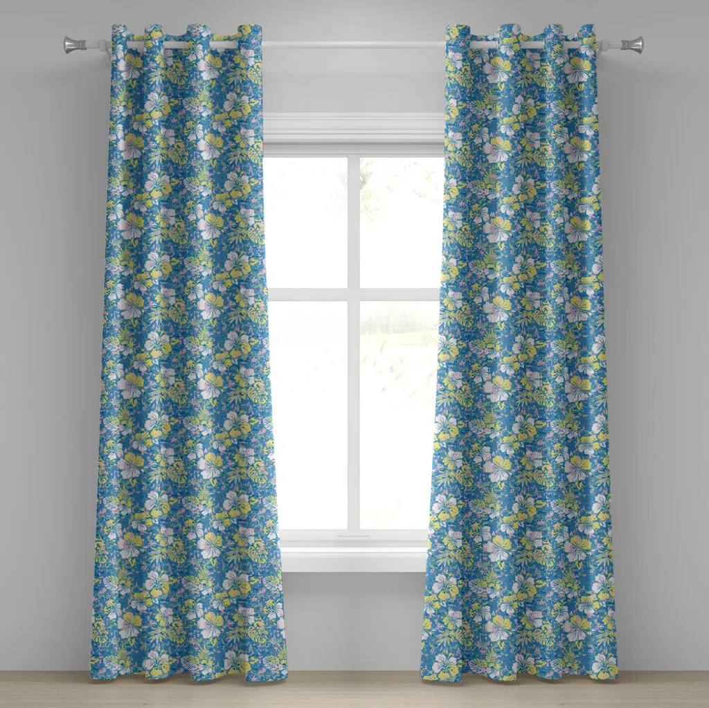 Arredo Tropicale: Tenda ABAKUHAUS Ibisco e Foglie 280x245 cm