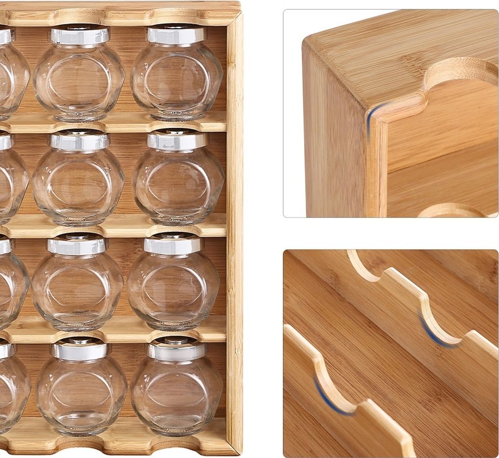 Kräuterregal mit 16 Kräutertöpfen aus Glas - Produktbild 7