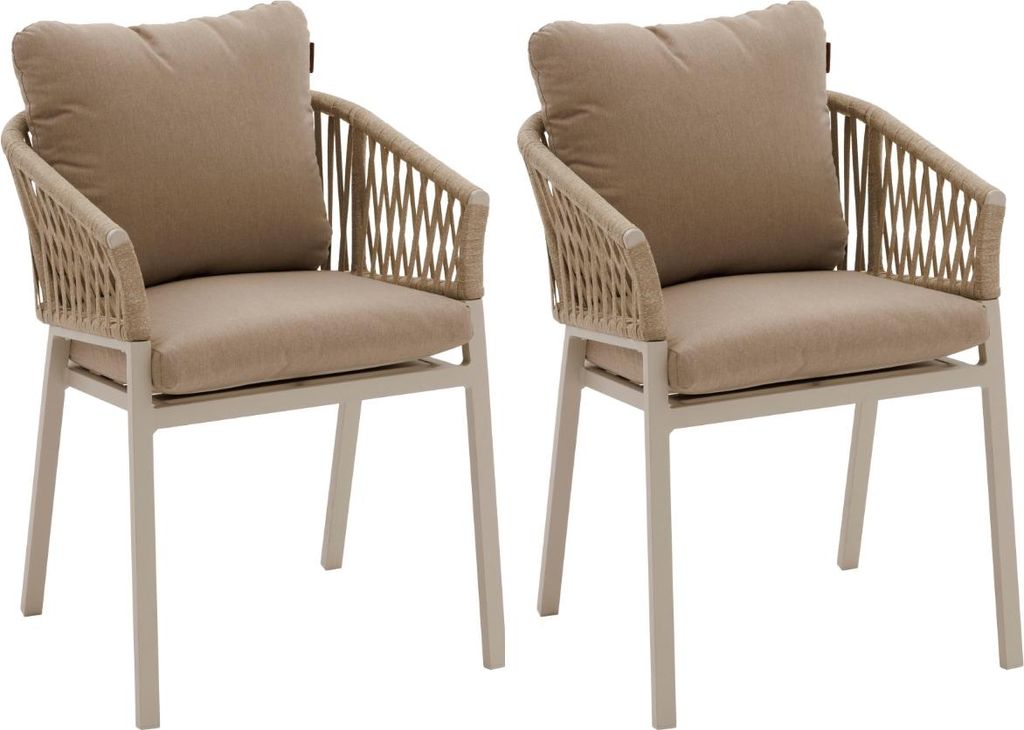 2er-set gartensessel "oriengo" beige & ton aluminium Produktbild 
