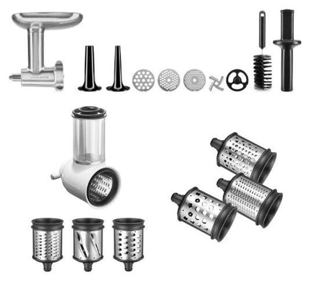 KitchenAid Bundle Metallfleischwolf+ Gemüseschneider+ Produktbild 