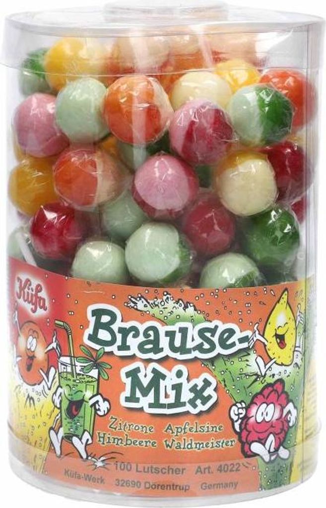 Küfa Brause Mix, zuurstokjes, lolly's, 100 stuks Productafbeelding 