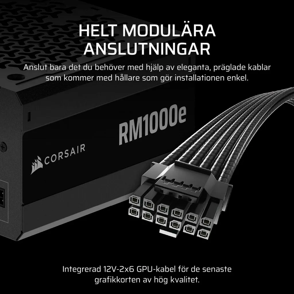 Bloc d'alimentation Corsair Noir idéal pour l'assemblage de PC gaming - 5