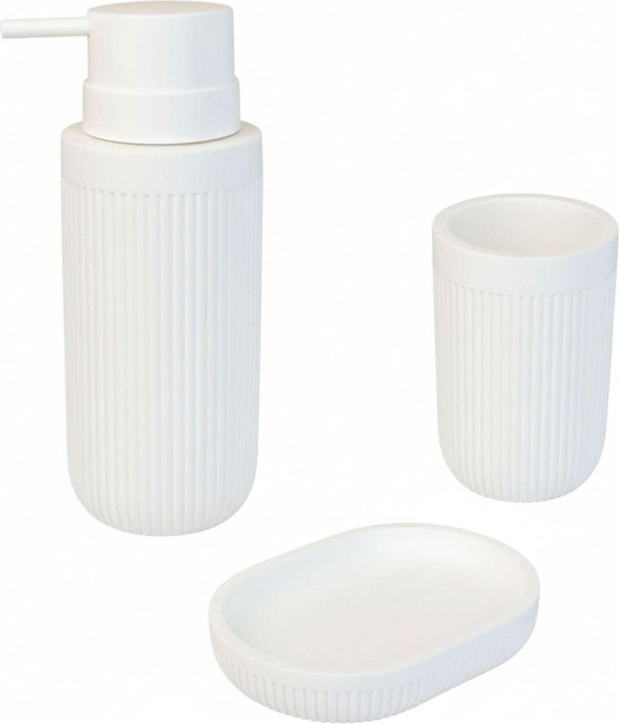 3-teiliges Badezimmer-Accessoire-Set aus Kunstharz