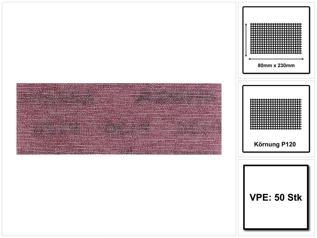 Mirka ABRANET Schleifstreifen Grip 80x230mm P120 50 Stk. ( Produktbild 