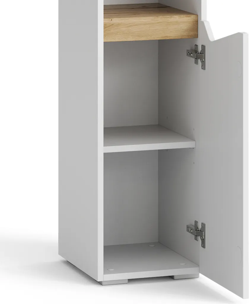 Organizzatore Bagno Vicco Marelle 30x180cm | Bianco/Rovere Artisan - 6