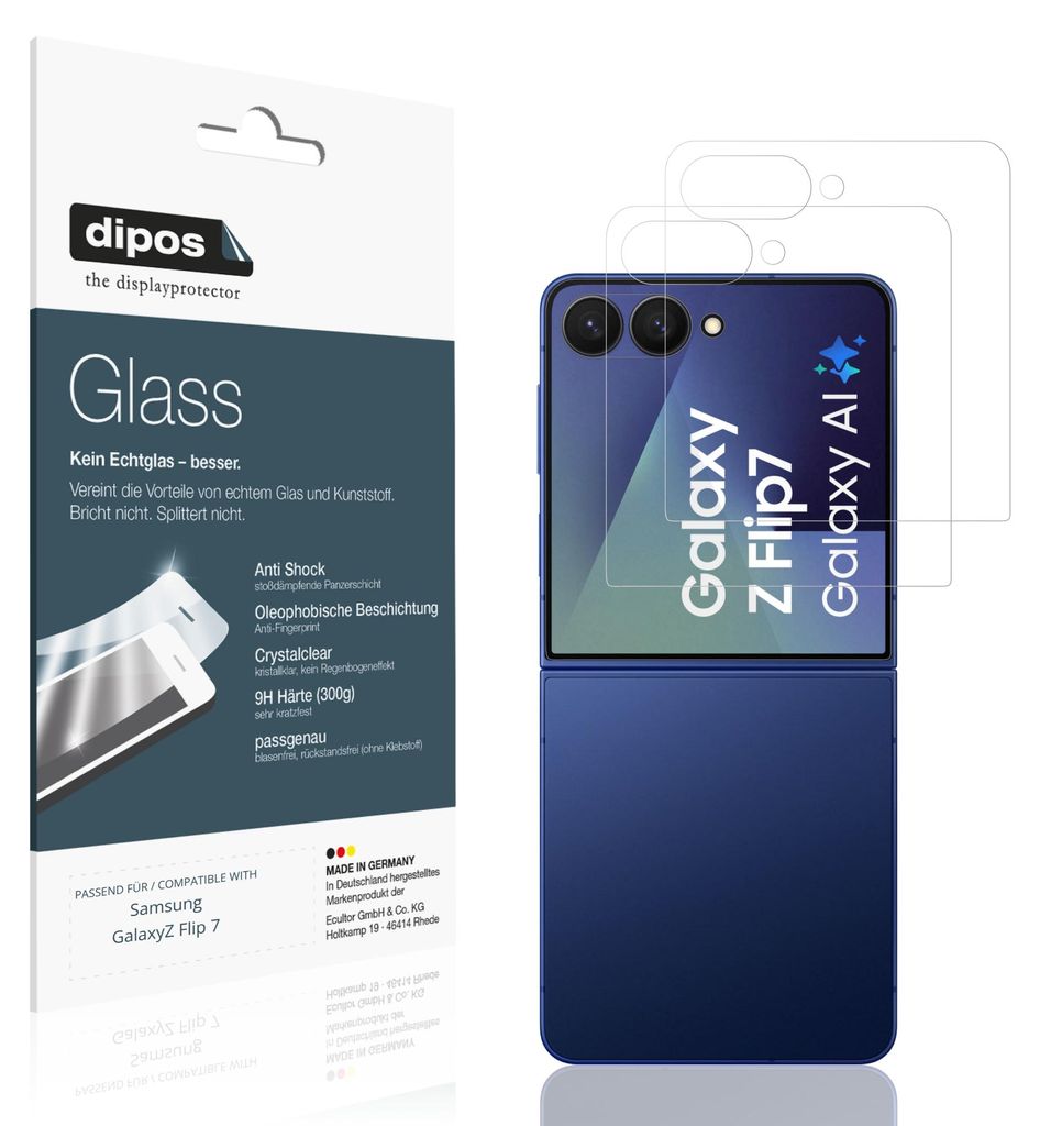 1+1x dipos GlassCC Samsung Galaxy Z Flip7 Aussenseite Produktbild 