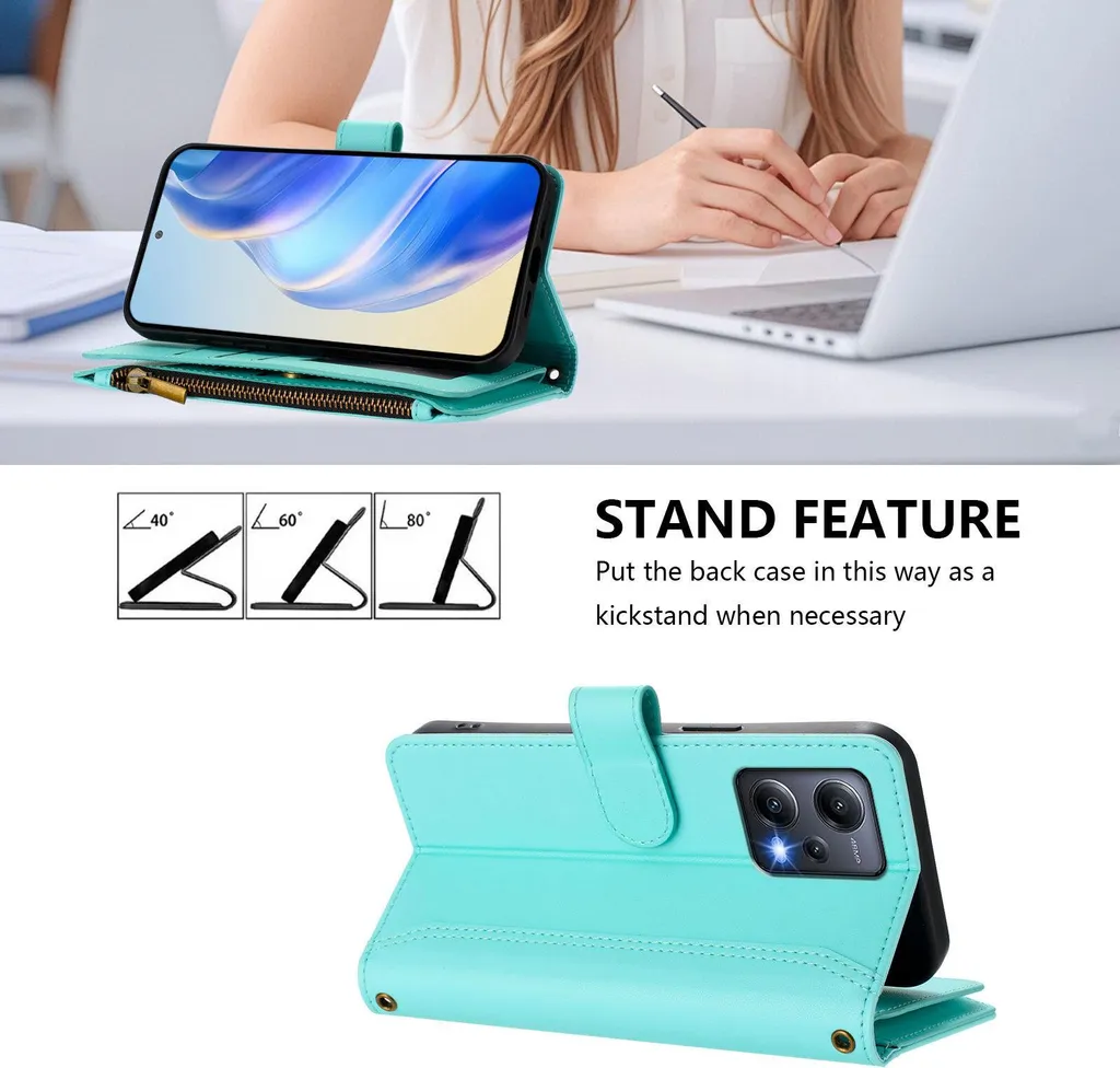 Rostsant Custodia Xiaomi Redmi Note 12 5G / Poco X5 5G Cover in Pelle PU Portafoglio Redmi