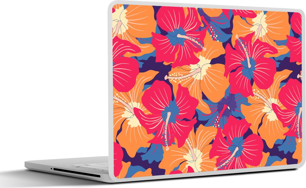 MuchoWow Laptop Aufkleber Sticker Cover Sommer - Blumen - Hawaii - Muster 31x22.5 cm - Laptop-Deko